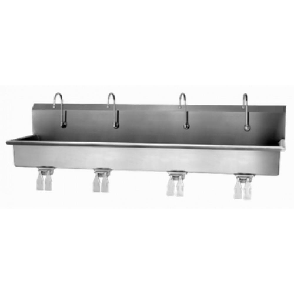 4 Person Wall Mount Sink with Double Knee Valve 